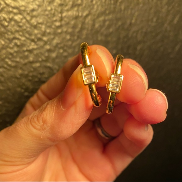 Pierced Lobe Cuff Earrings 14k Gold Plated Silver - Picture 4 of 6